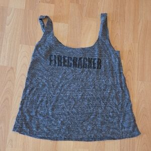 Old Navy Charcoal Tank Top with Bold Print